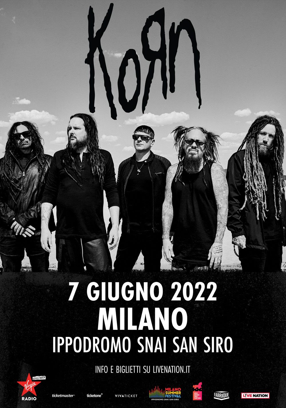 I Korn al Milano Summer Festival 2022 unica data Italiana