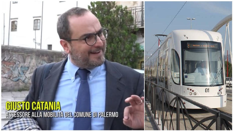 Giusto Catania sul tram