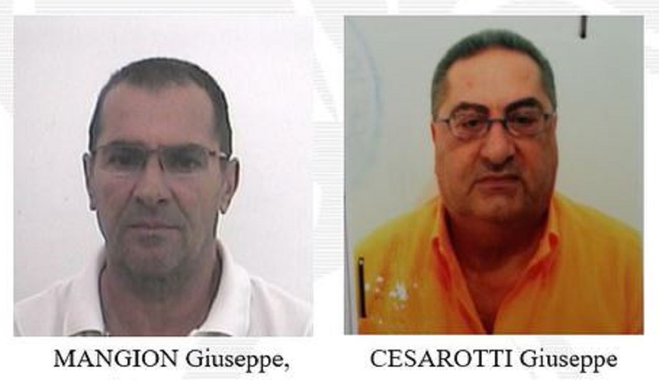 Mangion Giuseppe Cesarotti Giuseppe imprenditori confisca Santapaola