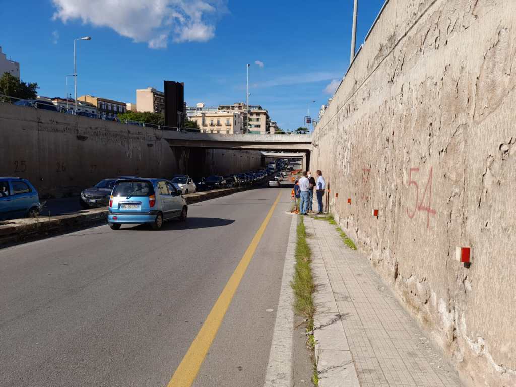 traffico Cala sottopasso via Crispi sopralluogo