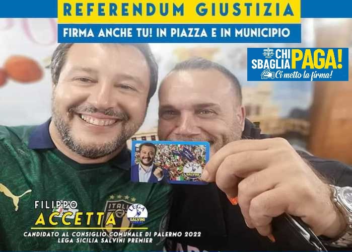 Filippo Accetta leader no vax con Salvini