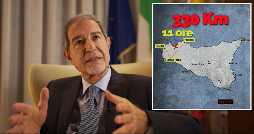 Nello Musumeci a Report su Ferrovie lumaca