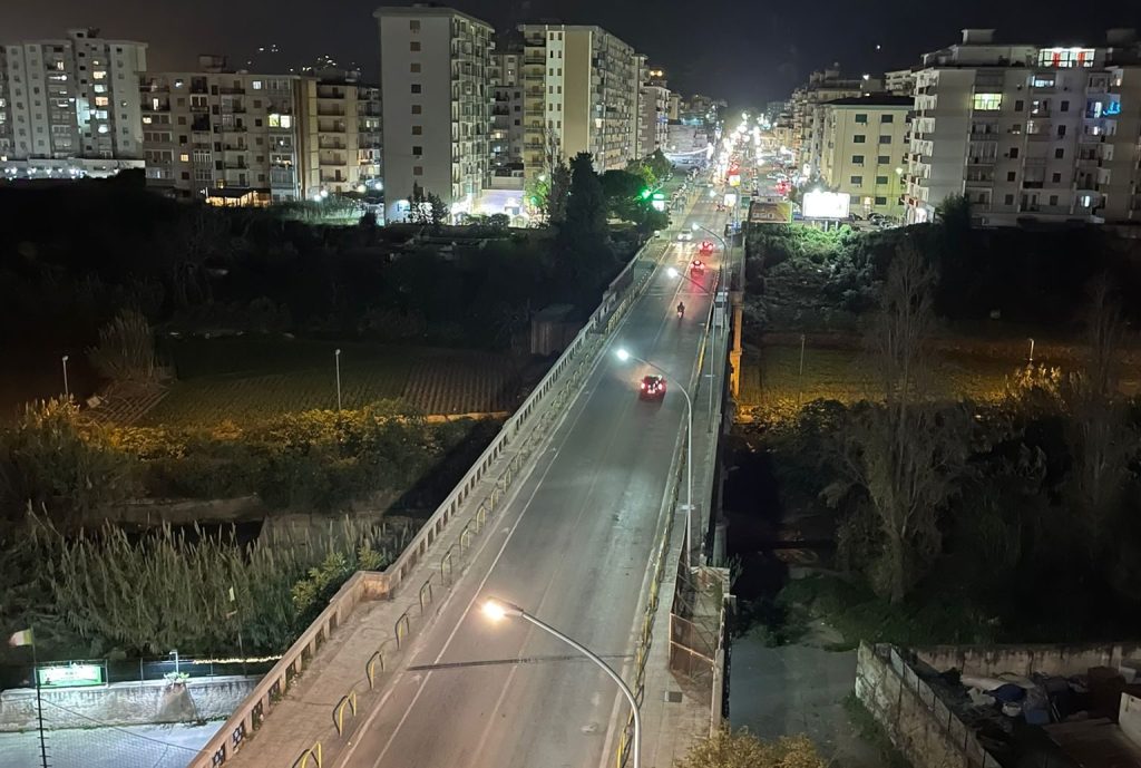 ponte Oreto di notte, Palermo