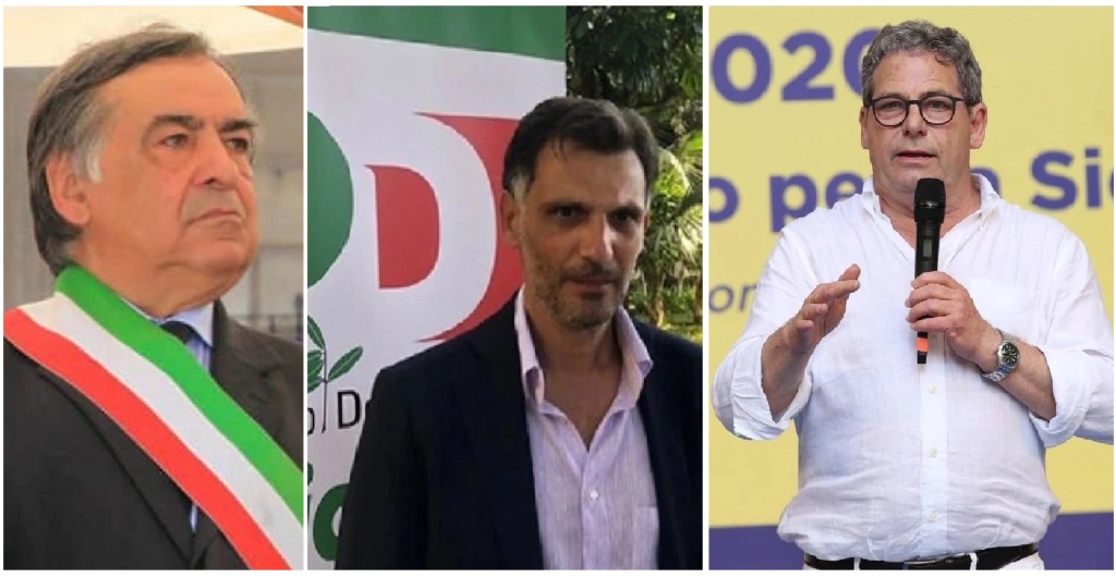 Leoluca Orlando, Anthony Barbagallo PD, e Gianfranco Miccichè FI