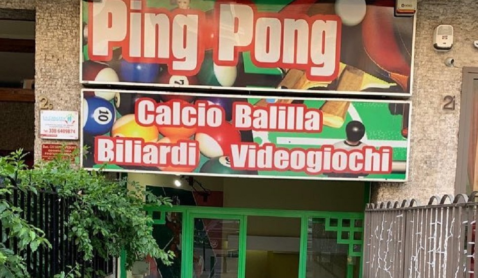 La sala ping pong e biliardi di via Notarbartolo