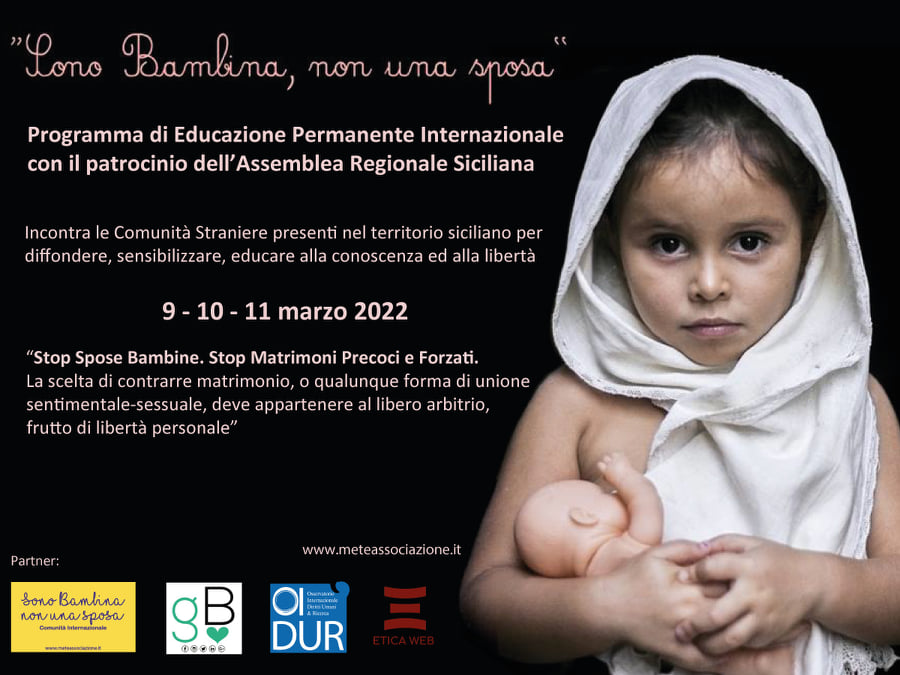 Stop a spose bambini e matrimoni forzati, incontri a Palermo