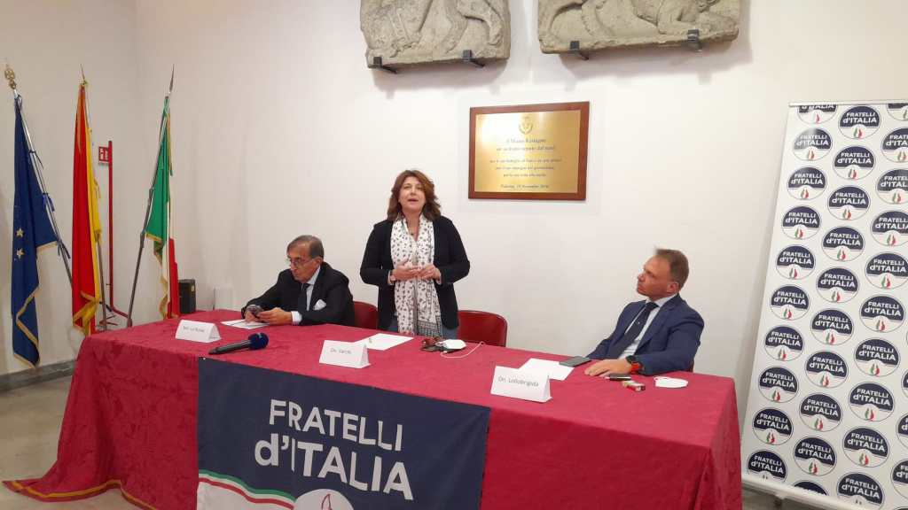 Nella foto Ignazio La Russa, Carolina Varchi, Francesco Lollobrigida, Fratelli d'Italia