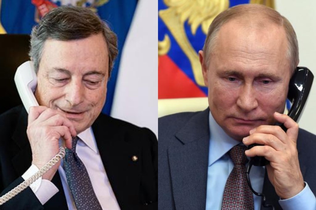 Mario Draghi e Vladimir Putin.