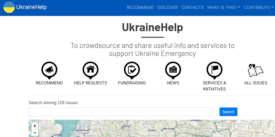 Il sito creato per supportare i profughi che scappano dalla guerra in Ucraina