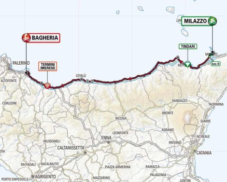 Giro di Sicilia 2022, planimetria prima tappa