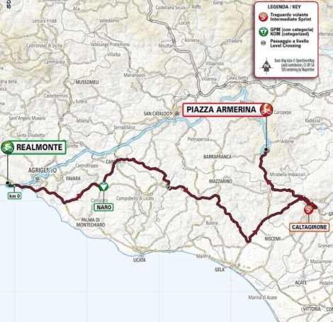 Giro di Sicilia 2022 planimetria terza tappa