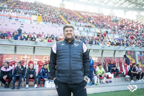 Silvio Baldini, tecnico del Palermo nella sfida di andata con la Triestina