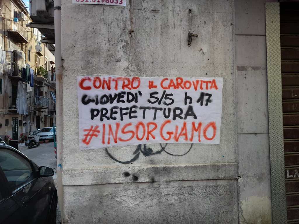 Manifestazione contro il caro vita, Palermo