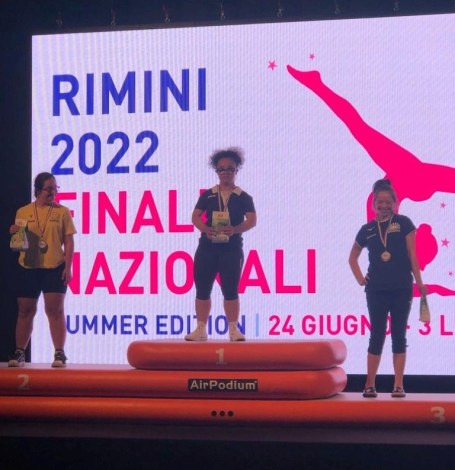 Asja Abate sul podio ai campionati italiani di ginnastica Fisdir