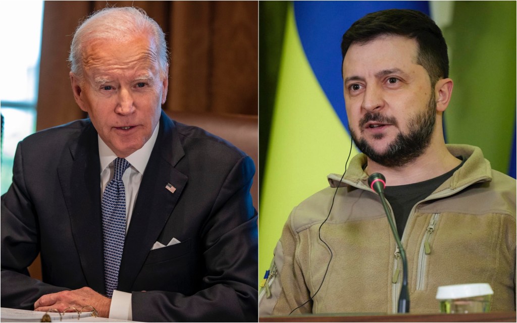 Biden e Zelensky.