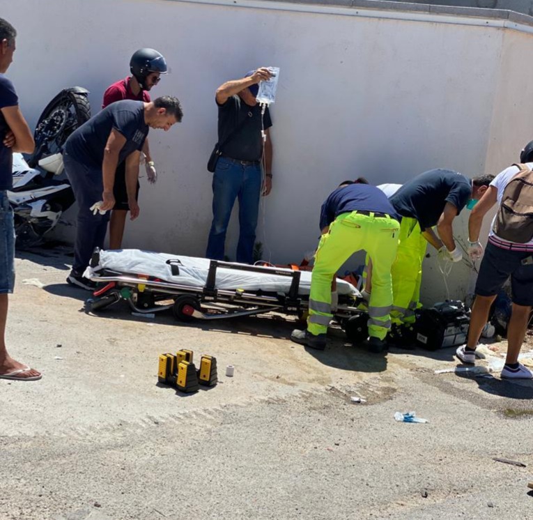 Centauro in gravi condizioni dopo incidente stradale a Partinico