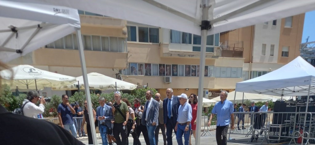 Roberto Lagalla in via D'Amelio, Palermo