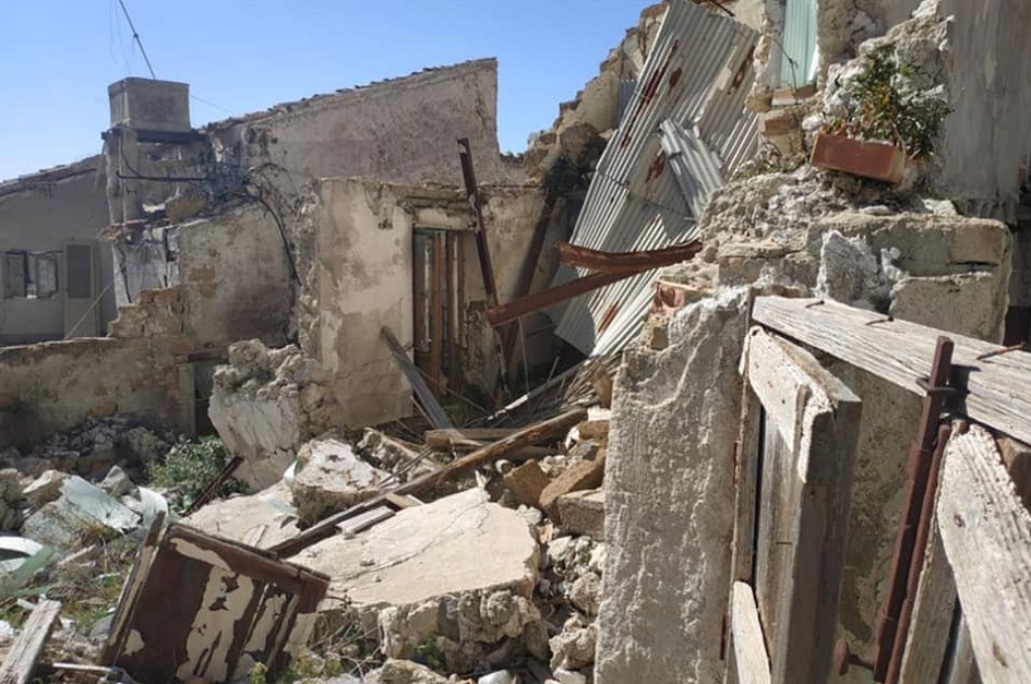 L'area a rischio frane nel centro storico di Raffadali