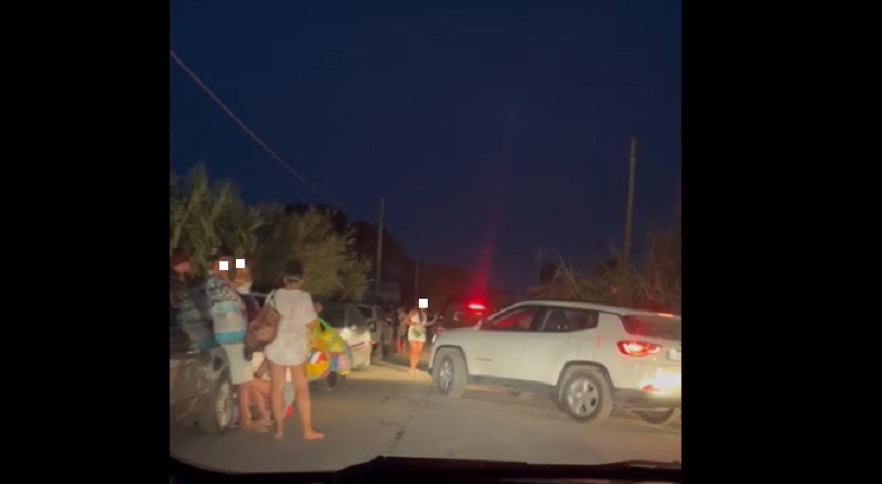 La strada di Punta Rio bloccata