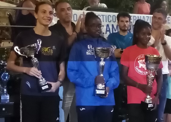 podio femminile giro podistico internazionale di sant'ambrogio