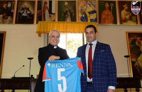 Monsignor Renna ed il presidente del Catania Rosario Ross Pelligra