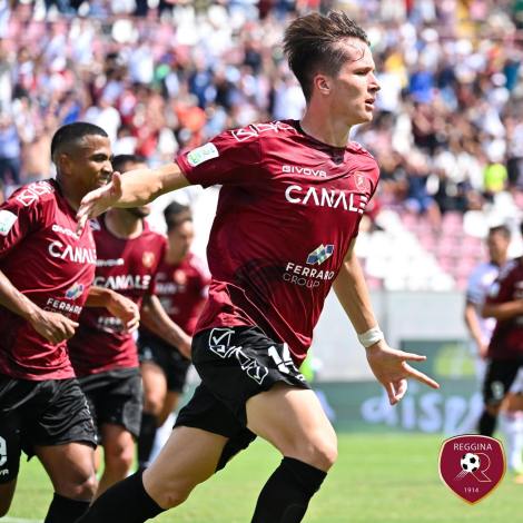Reggina-Palermo, gol di Fabbian