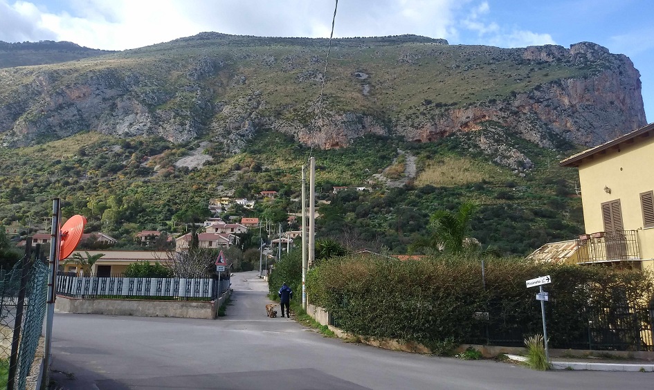L'area a rischio frane a Carini, nel palermitano