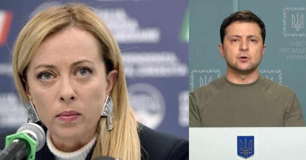 Giorgia Meloni e Zelensky.