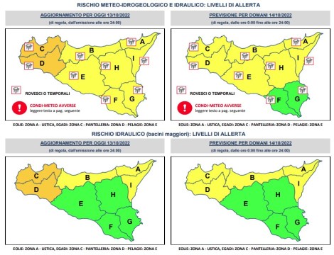 Allerta gialla e arancione