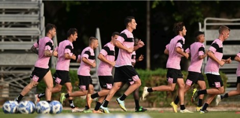 Palermo in allenamento a Boccadifalco