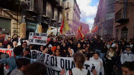 Protesta studenti contro Meloni, Palermo