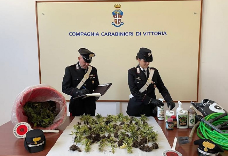 La droga scovata ad Acate dai carabinieri