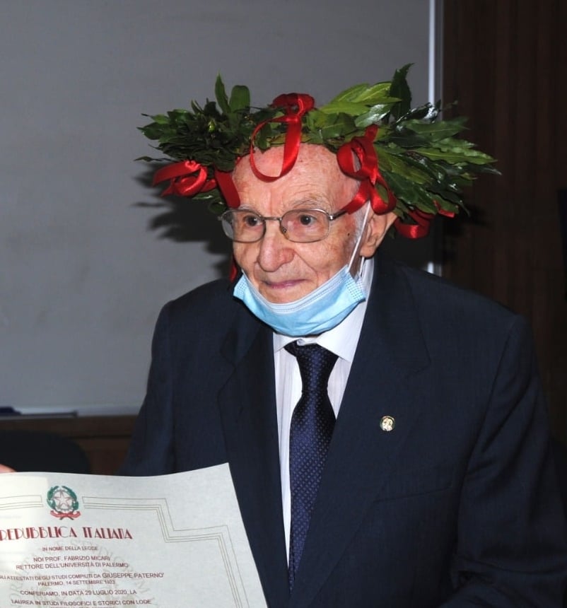 E' morto Giuseppe Paternò, si era laureato a 99 anni
