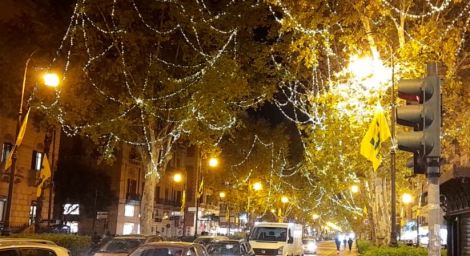 Luminarie in via Libertà, Natale Palermo