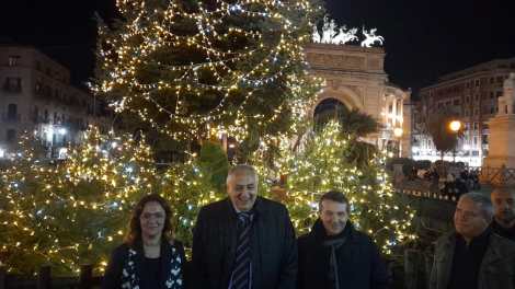 Roberto Lagalla accende l'albero di Natale