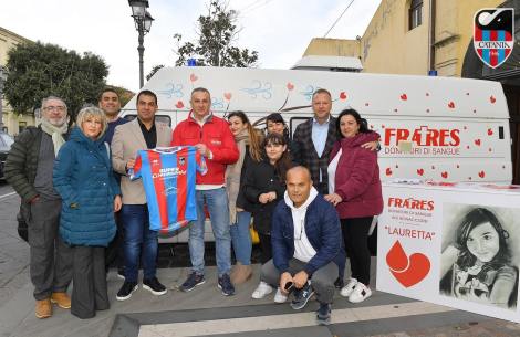 Il presidente del Catania Rosario Pelligra in città per sensibilizzare sulla donazione di sangue
