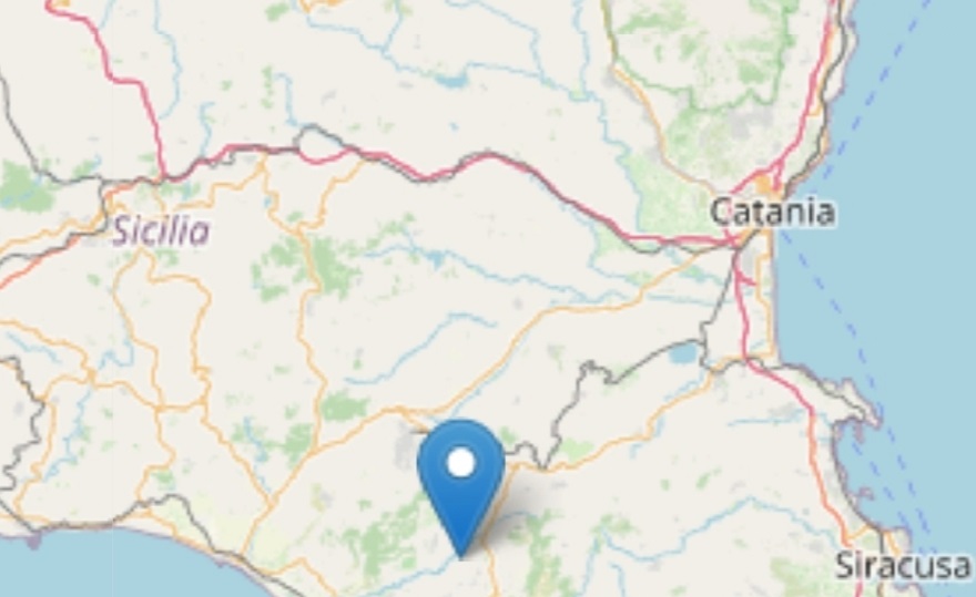 La zona del terremoto nella Sicilia orientale