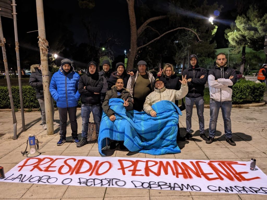 Percettori reddito di cittadinanza in presidio, Palermo