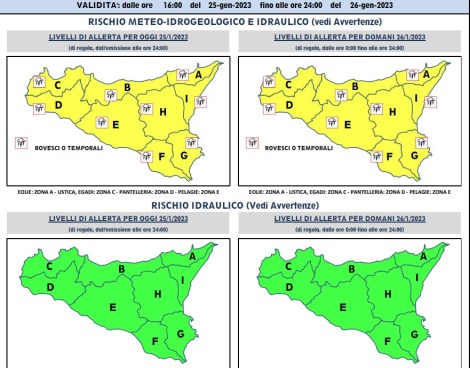 Allerta gialla in Sicilia