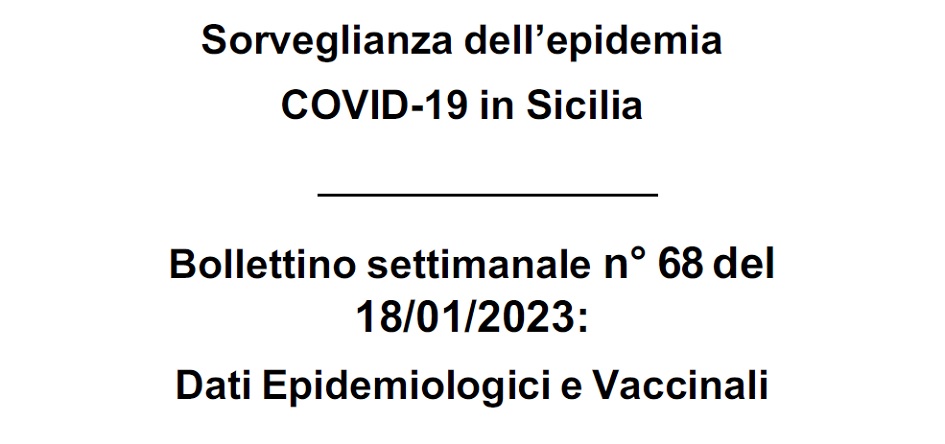 Contagi da covid19 in calo in Sicilia nella settimana tra il 9 e il 15 gennaio 2023