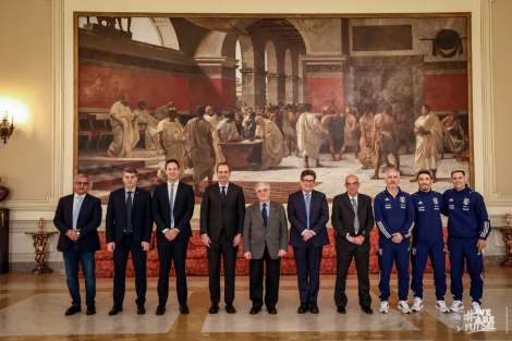 Italia-Macedonia, qualificazioni calcio a 5, presentazione partita a Palazzo degli Elefanti