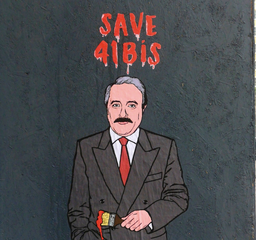 "Save 41 bis", un murales con Giovanni Falcone realizzato da Alexsandro Palumbo