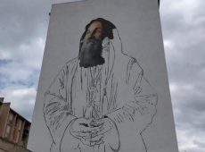 Un grande murales dedicato a Biagio Conte nel quartiere Sperone