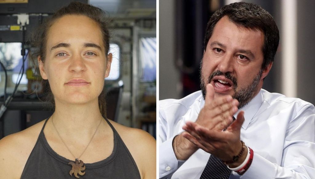 Carola Rackete e Matteo Salvini.