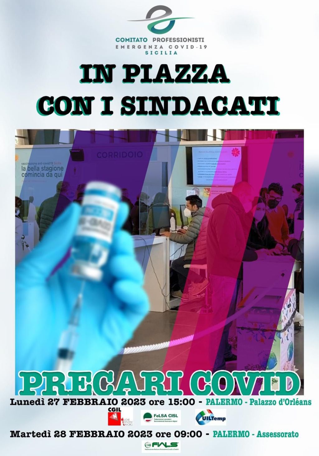 Precari Covid siciliani in sciopero per chiedere la proroga del contratto