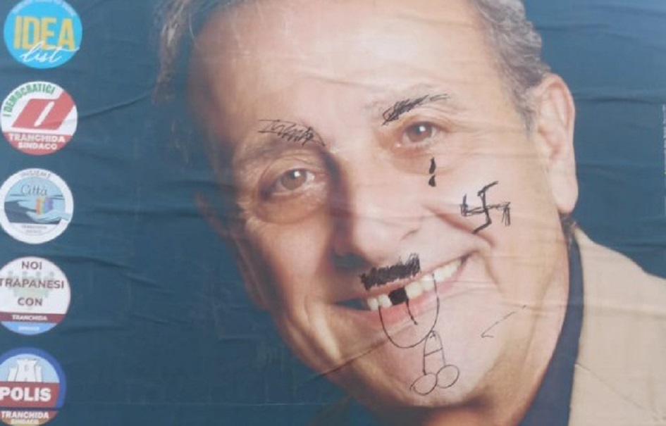 Il ricandidato sindaco di Trapani Giacomo Tranchida presenta denuncia in questura, vandalizzati i manifesti elettorali