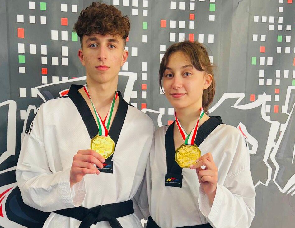 Angelo e Anthea Mangione, campioni italiani Juniores di taekwondo 2023