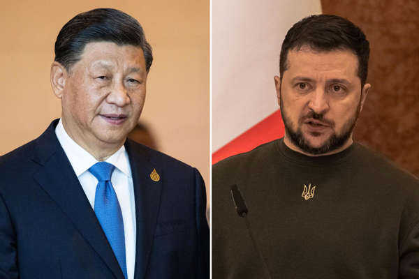 Xi Jinping e Zelensky.