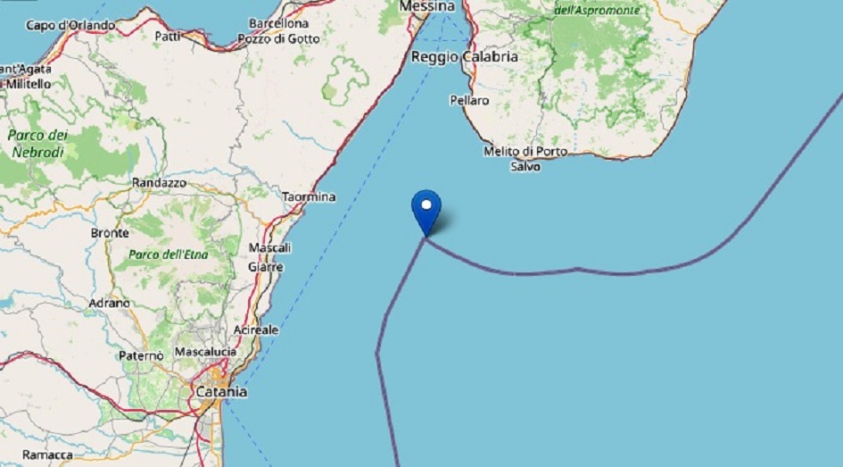 L’Ingv registra una scossa di terremoto in mare al largo della Sicilia, esattamente a 38 chilometri da Acireale nel Catanese
