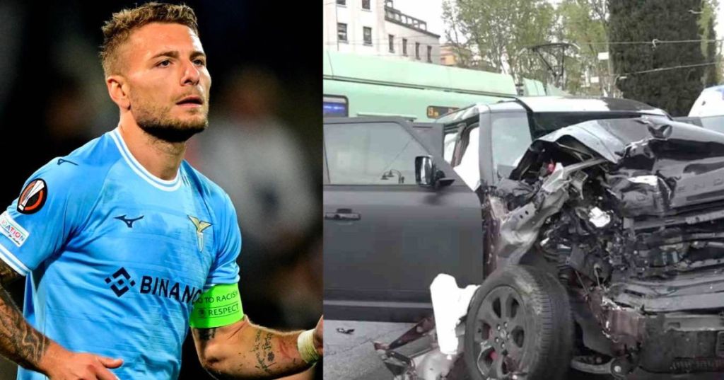 Ciro Immobile e l'auto distrutta.